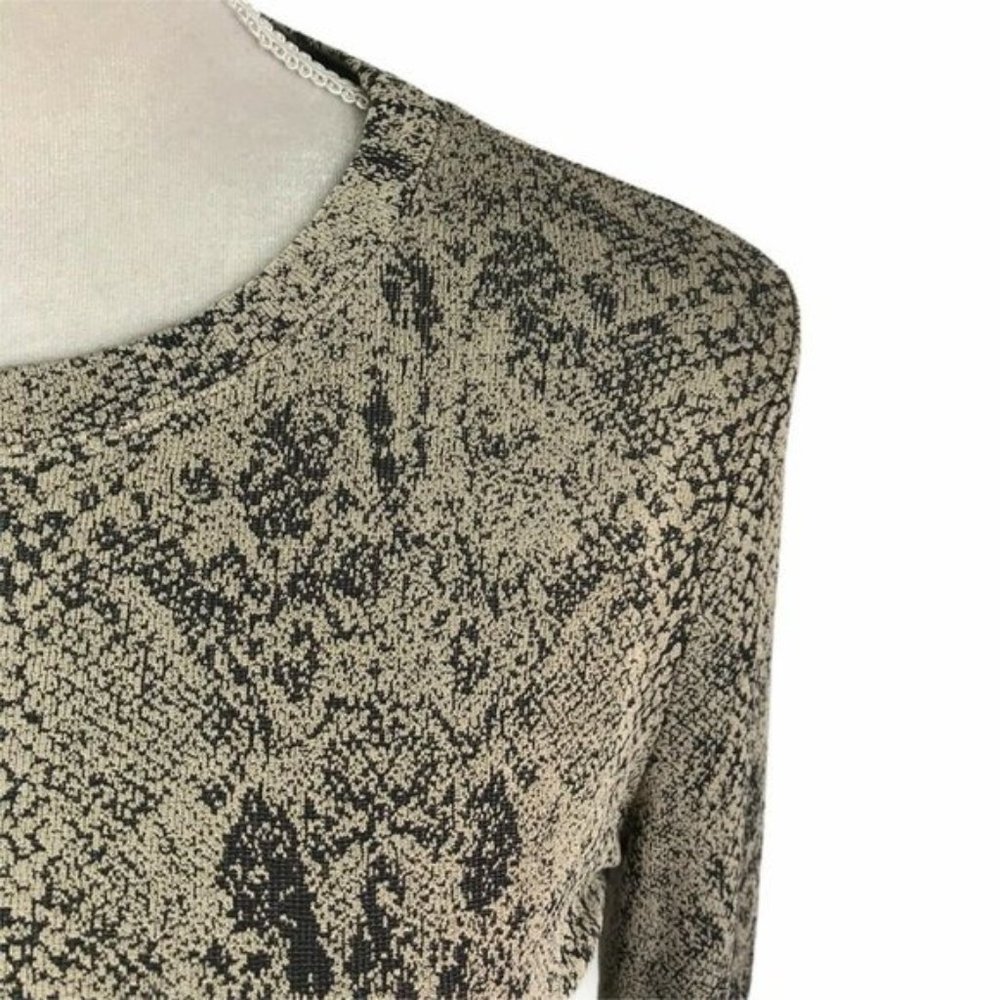Philippe Adec Maille Beige Python Print Blouse - image 3